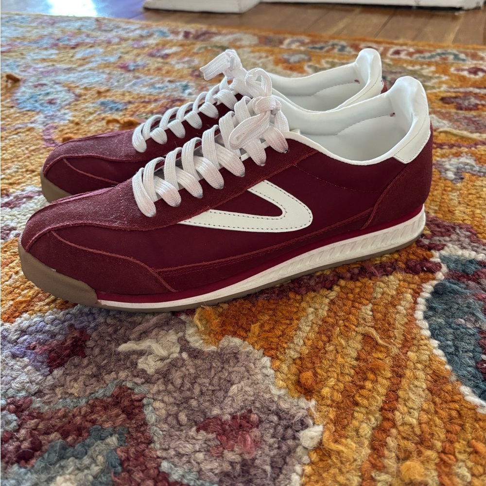 Tretorn Rawlings 2.0 Burgundy and White Sneakers